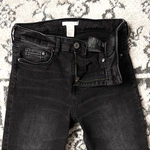 - H&M washed black crop flare jeans